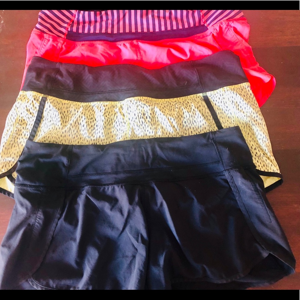 3 pairs of Lulu lemon running shorts.